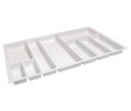 Hafele 556.55.769 Sky Cutlery Tray, for 553 mm (21") Deep Drawer, 810 mm - 850 mm (31-7/8" - 33-7/16") Trimmable Width, Plastic, Textured White