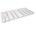 Hafele 556.55.770 Sky Cutlery Tray, for 553 mm (21") Deep Drawer, 910 mm - 950 mm (35-13/16" - 37-3/8") Trimmable Width, Plastic, Textured White