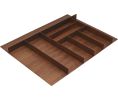 Hafele 556.87.603 Large Cutlery Tray, Fineline™, 701 mm Width, MDF Veneer, Walnut, Set