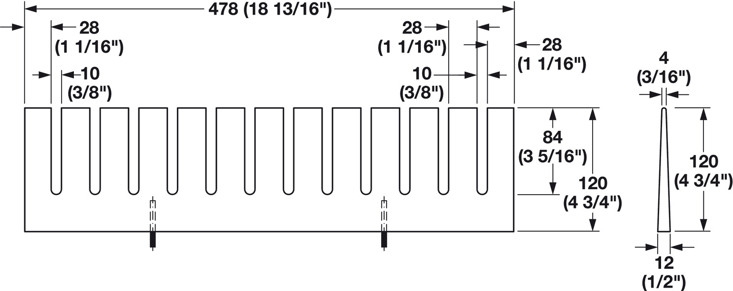 Hafele 556.87.950 Plate Rack, for Fineline™ Base Plate, Birch