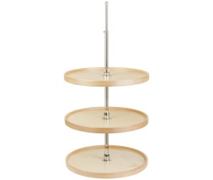 Hafele 595.52.118 Lazy Susan, Century Contender Series, Full Round, 559 mm (22") Diameter, Maple/Baltic Birch, 3 Shelf Set