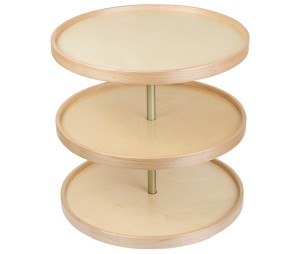 Hafele 595.52.172 Lazy Susan, Full Round, Maple/Baltic Birch, 3 Shelf Set, Century Signature Series