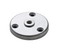 Hafele 634.15.091 Mounting Plate, Round, 64 mm Diameter, Aluminum, Polished, Box of 2 Pieces