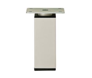 Hafele 634.16.421 Furniture Foot, Square, 92 mm Height, Aluminum, Matt Nickel, Set of 4 Pieces