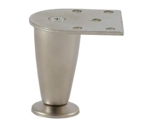 Hafele 634.28.201 Furniture Foot, 75 mm Height, Zinc, Matt Nickel, Bag of 2 Pieces