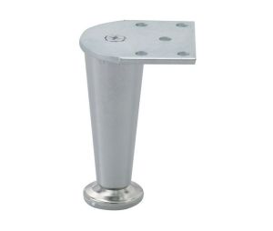 Hafele 634.28.202 Furniture Foot, 100 mm Height, Aluminum, Polished Chrome, Bag of 2 Pieces