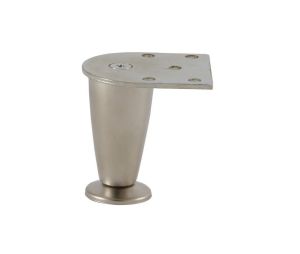 Hafele 634.28.601 Furniture Foot, 75 mm Height, Zinc, Matt Nickel, Bag of 2 Pieces