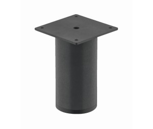 Hafele 634.74.261 Furniture Foot, without Height Adjustment, with Plate, 100 mm Height, 50 mm Diameter, Steel, Anthracite Industrial Design