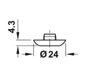 Hafele 637.19.030 Cover Cap, for Press Fitting, for Plinth Adjuster, Bright, Box of 20 Pieces