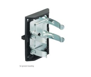 Hafele 637.19.915 Plinth Panel Clip, 2-Part, Groove-Mounted, Black