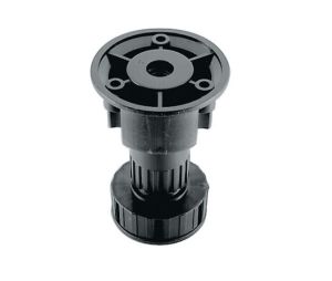 Hafele 637.45.371 Base Cabinet Leveler, 28 mm Diameter, 150 mm Toekick Height, Includes Mounting Plate, Black