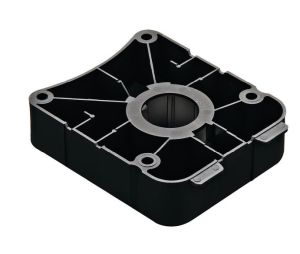 Hafele 637.79.301 Square Mounting Plate, For 78 mm Diameter Adjustment Foot/Tube, Screw-Mount, Black, Set of 4 Pieces