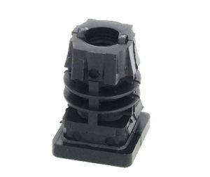 Hafele 652.11.627 Glide, For Press-Fitting Into Square Tubes, with M10 Internal Thread, For Tube Cross Section: 25 x 25 mm, Black