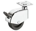 Hafele 660.19.261 Caster, Mounting Plate, with Brake, 110 lbs Load-Bearing Capacity, Wheel Diameter: 50mm