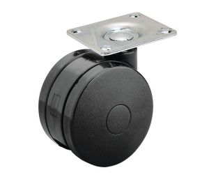 Hafele 660.57.341 Large Twin Wheel Caster, Plate Mount, without Brake, 102 mm Diameter