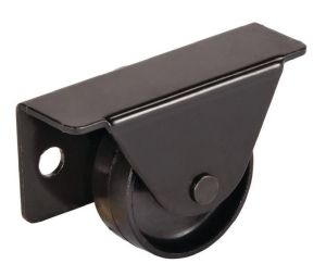 Hafele 660.98.304 Bed Box Caster, Rigid, 35 mm Diameter, Black Housing, Black Wheel