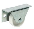 Hafele 660.98.904 Bed Box Caster, Rigid, 35 mm Diameter, Zinc Housing, White Wheel