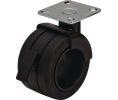 Hafele 661.24.301 Caster, Plate Mount, 110 lbs Load-Bearing Capacity, 68 mm Diameter, without Brake, Black/Black