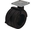 Hafele 661.24.304 Caster, Plate Mount, 110 lbs Load-Bearing Capacity, 68 mm Diameter, with Brake, Black/Black