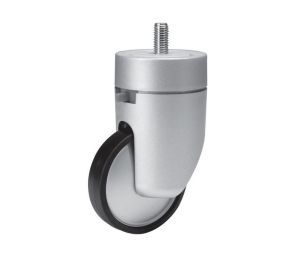 Hafele 661.29.910 Swiveling Caster, M10 Thread Stem, 264 lbs Load-Bearing Capacity, 80 mm Diameter, With Break, Silver