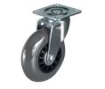 Hafele 663.24.521 Swiveling Caster, Plate Mount, 88 lbs Load-Bearing Capacity, 75 mm Diameter, Gray