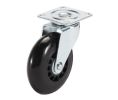 Hafele 663.24.921 Swiveling Caster, Plate Mount, 88 lbs Load-Bearing Capacity, 75 mm Diameter, Black