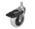 Hafele 663.25.921 Caster, Plate Mount, 66 lbs Load-Bearing Capacity, 75 mm Diameter, with Brake, Gray
