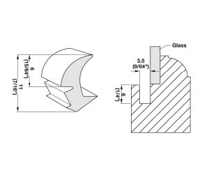 Hafele 706.60.411 Panel Retainer, Standard Profile, Transparent