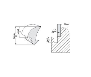 Hafele 706.61.411 Panel Retainer, Thicker Profile, Transparent