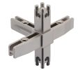 Hafele 793.05.083 Corner Joint, for multi-level shelf system, 5-sided, Aluminum, Stainless Steel