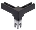 Hafele 793.05.380 Corner Joint, for basic shelf system, 3-sided, Aluminum, Black