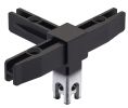 Hafele 793.05.382 Corner Joint, for multi-level shelf system, 4-sided, Aluminum, Black