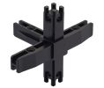 Hafele 793.05.383 Corner Joint, for multi-level shelf system, 5-sided, Aluminum, Black