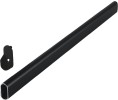 Hafele 801.13.365 Oval Wardrobe Tube, With Supports, 451 mm (17-3/4") Length, Aluminum, Black, Set