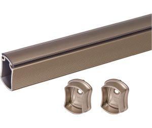 Hafele 801.78.695 Wardrobe Tube with End Supports, Tag Signature Collection, 47-15/16", Matt Nickel, Set