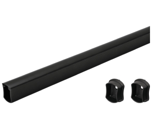 Hafele 801.78.715 Wardrobe Tube with End Supports, TAG Signature Collection, 451 mm (17-3/4") Length, Anodized Aluminum, Black, Set