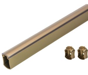 Hafele 801.78.993 Wardrobe Tube with End Supports, Tag Signature Collection, 29-3/4", Matt Gold