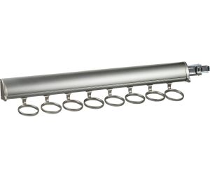 Hafele 807.67.325 Scarf Rack, Tag Synergy Elite Collection, 8 Hook, 17-7/8", Slate