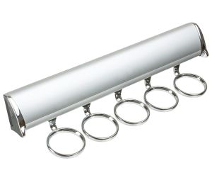 Hafele 807.67.421 Scarf Rack, Tag Synergy Elite Collection, 5 Hook, 11-7/8", Matt Aluminum with Chrome Hooks and End Caps