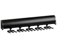 Hafele 807.67.501 Tie Rack, TAG Synergy Elite Collection, 15 Hook, With Full Extension Slide, 301 mm (11-7/8") Length, Anodized Aluminum, Black