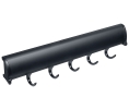 Hafele 807.67.511 Belt Rack, TAG Synergy Elite Collection, 5 Hook, With Full Extension Slide, 301 mm (11-7/8") Length, Anodized Aluminum, Black