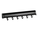 Hafele 807.67.513 Belt Rack, TAG Synergy Elite Collection, 6 Hook, With Full Extension Slide, 352 mm (13-7/8") Length, Anodized Aluminum, Black