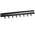 Hafele 807.67.515 Belt Rack, TAG Synergy Elite Collection, 8 Hook, With Full Extension Slide, 455 mm (17-15/16") Length, Anodized Aluminum, Black