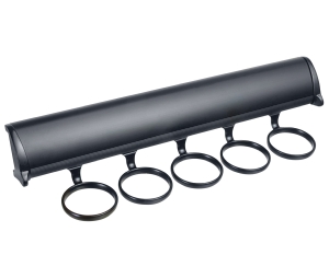 Hafele 807.67.521 Scarf Rack, TAG Synergy Elite Collection, 5 Hook, With Full Extension Slide, 301 mm (11-7/8") Length, Anodized Aluminum, Black