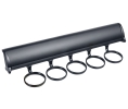 Hafele 807.67.521 Scarf Rack, TAG Synergy Elite Collection, 5 Hook, With Full Extension Slide, 301 mm (11-7/8") Length, Anodized Aluminum, Black