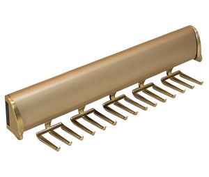 Hafele 807.67.901 Tie Rack, Tag Synergy Elite Collection, 15 Hook, 11-7/8", Matt Gold