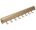 Hafele 807.67.915 Belt Rack, Tag Synergy Elite Collection, 8 Hook, 17-15/16", Matt Gold