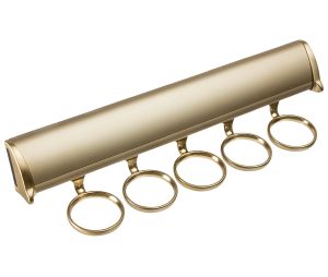 Hafele 807.67.921 Scarf Rack, Tag Synergy Elite Collection, 5 Hook, 11-7/8", Matt Gold