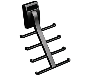 Hafele 807.68.300 Tie Hook, TAG Synergy Elite Collection, Holds 8 Ties, Zinc, Black