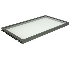 Hafele 807.76.310 Shelf, Tag Illuminated Glass Shelf, 18" Width, 13-3/4" Depth, Cool White, Slate